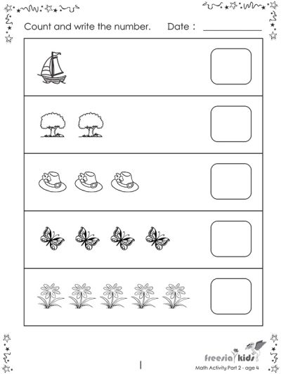 Maths 4 Years Old Activity Book (Part 2) | Freesia Kids