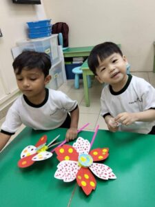 Freesia Kids children enjoying a classroooom activity in Ulu Tiram